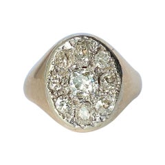 Art Deco Diamond 18 Carat Gold Panel Ring