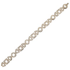 Art Deco Style Diamond 18 Carat White Gold Link Bracelet