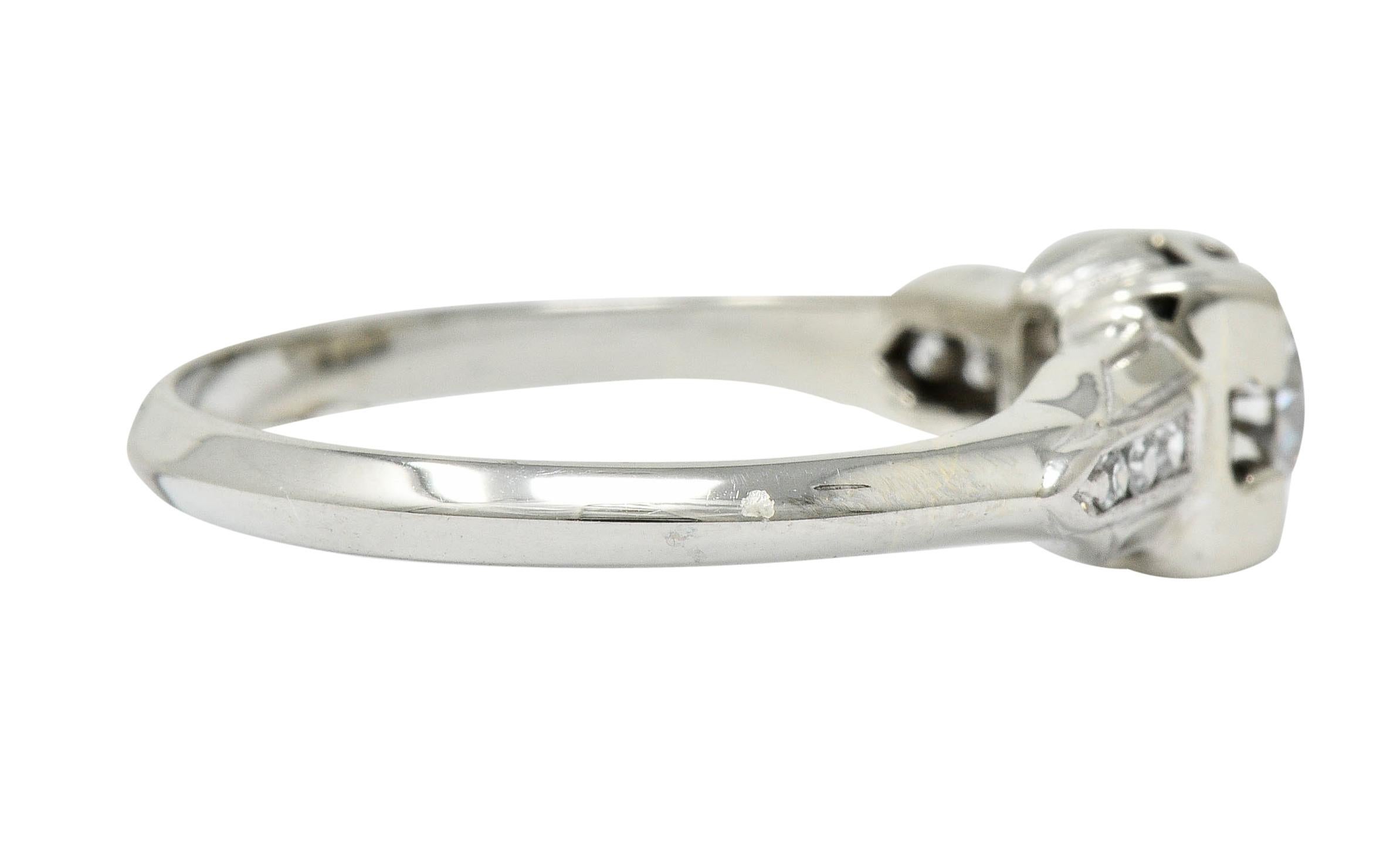 Single Cut Art Deco Diamond 18 Karat Gold Engagement Ring