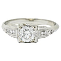 Art Deco Diamond 18 Karat Gold Engagement Ring