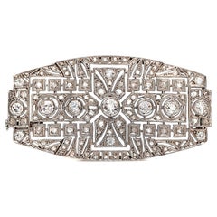 Art Deco Diamond 18 Karat White Brooch, #190072116, circa 1920s