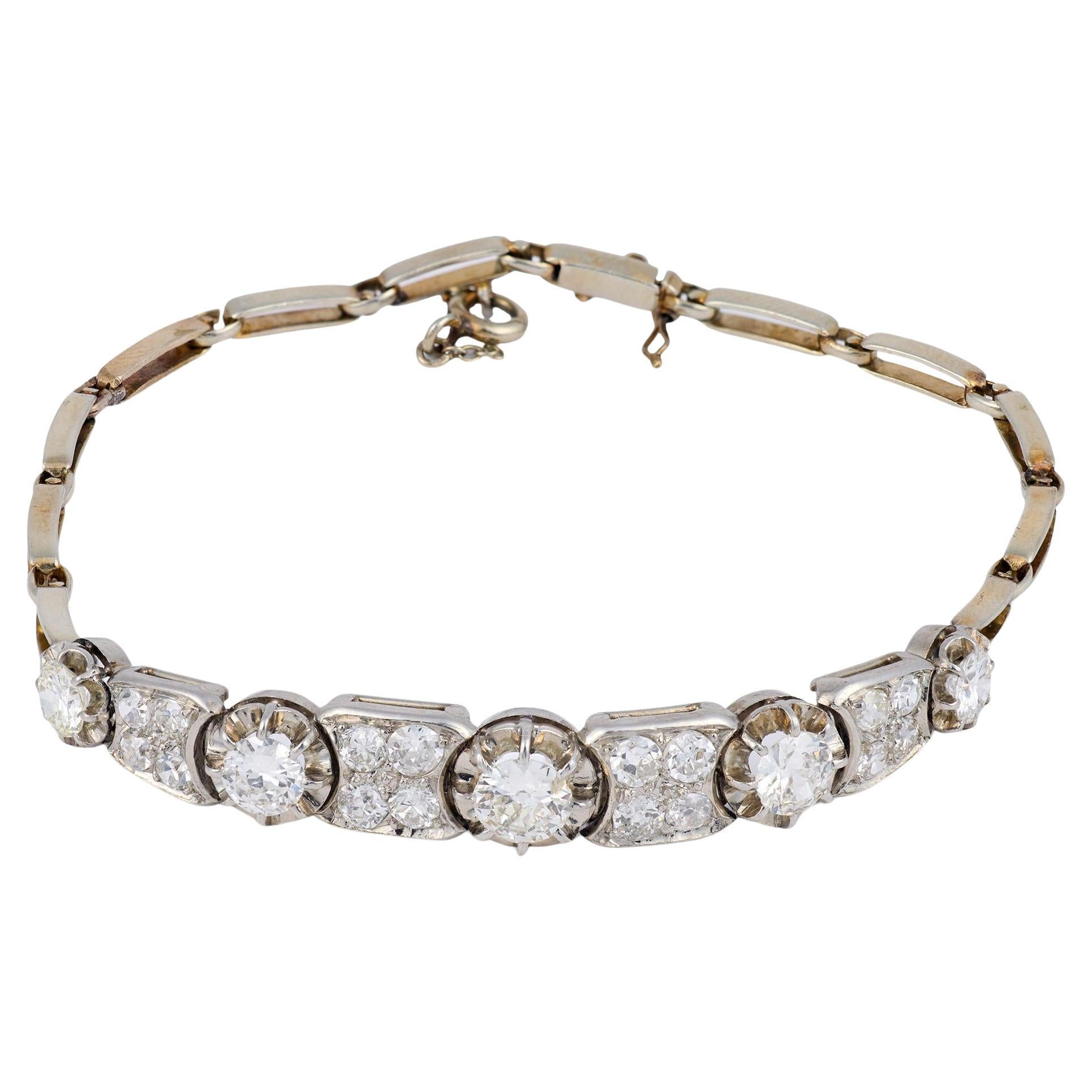Art Deco diamond 18k gold bracelet