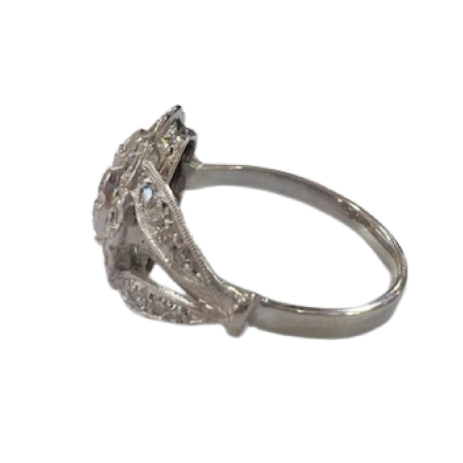 Bague Art déco en or 18 carats avec diamant Bon état - En vente à MADRID, ES