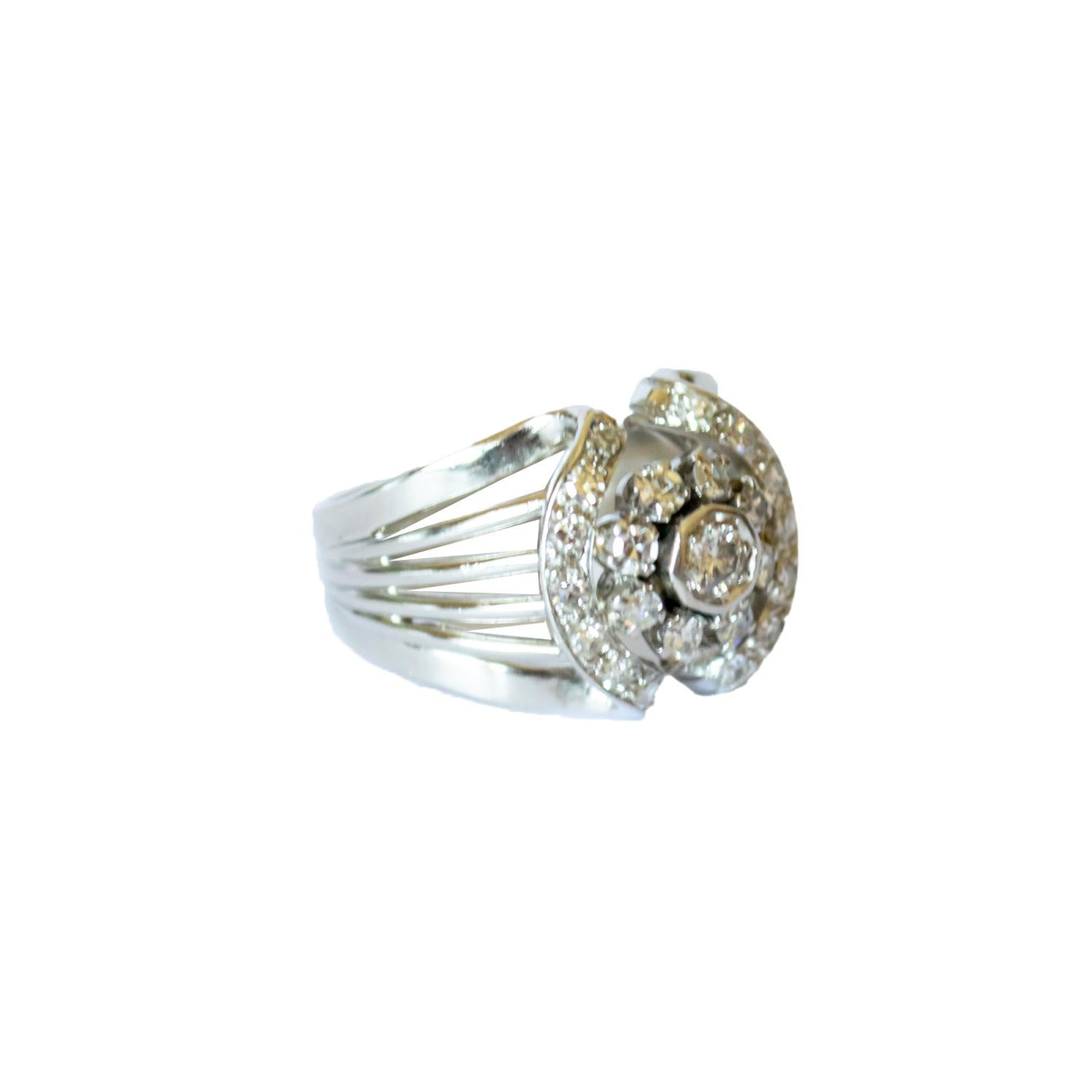 Art Deco Diamond 18K Gold Ring 1