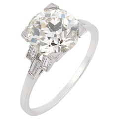 Art Deco diamond 18k white gold engagement ring