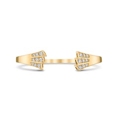 Art Deco 18K Gold Cuff Bracelet by Laura Gallon with 2.22ct Diamonds