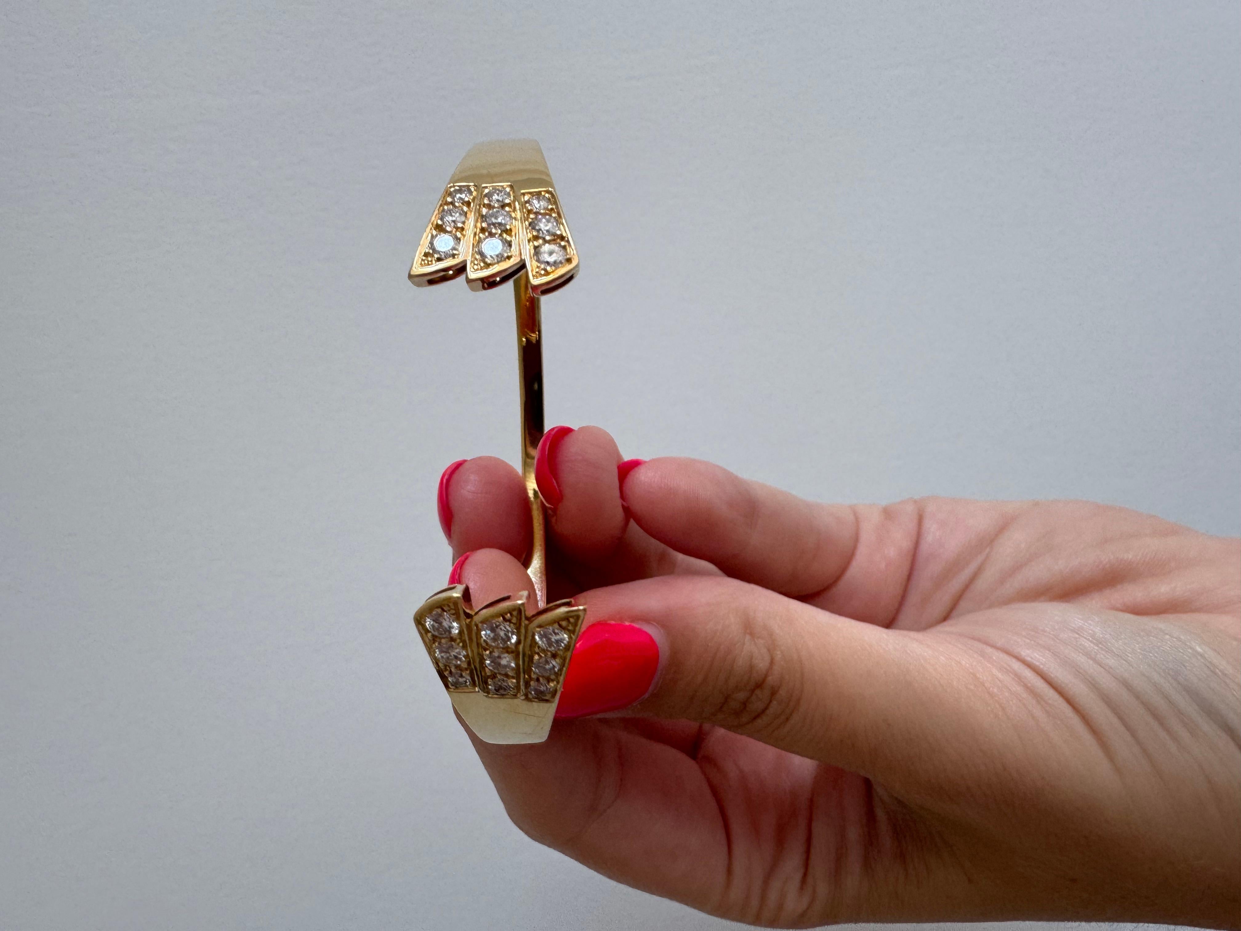 Brazalete Art Déco Diamante Oro Amarillo 18K en Nuevo estado para la venta en Los Angeles, US