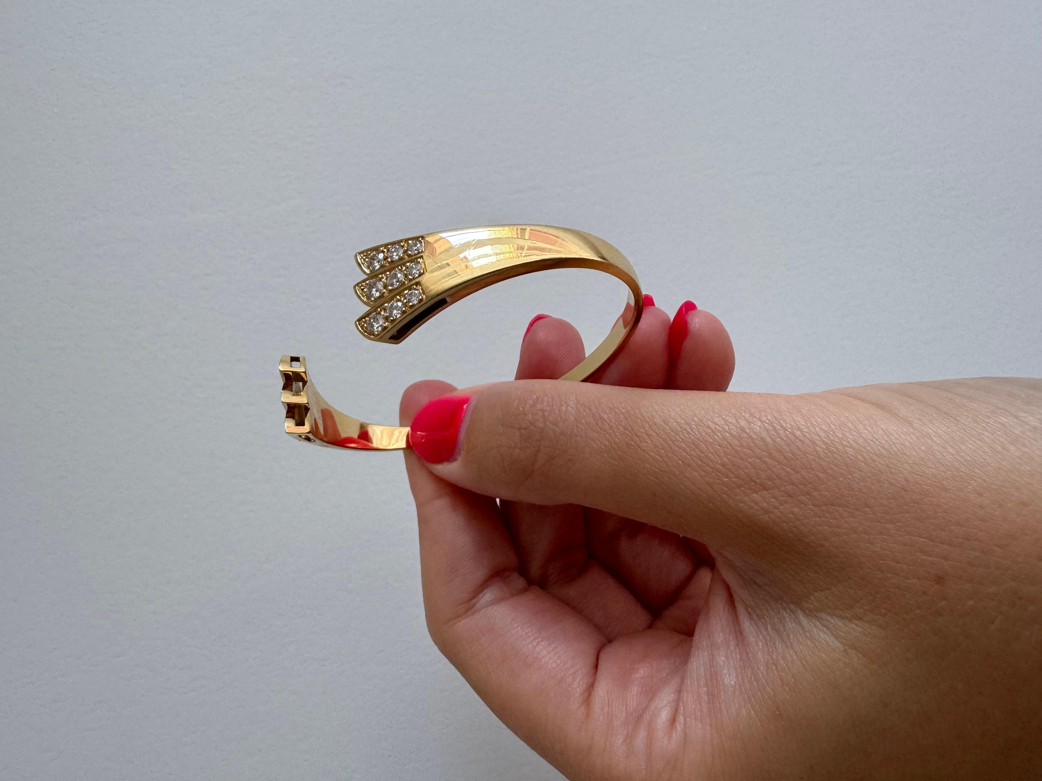 De las mujeres Brazalete Art Déco Diamante Oro Amarillo 18K en venta