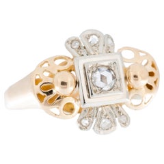 Art Deco Diamond, 18kt Yellow Gold Ring