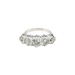 Vintage Art Deco Diamond 1.90 Carat Five-Stone Gold Ring