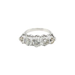 Anello d'oro a cinque pietre con diamante Art Deco da 1,90 carati