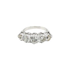 Retro Art Deco Diamond 1.90 Carat Five-Stone Gold Ring