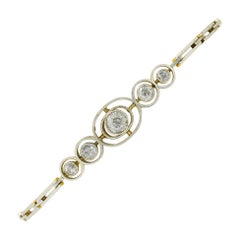 Art Deco Diamond 5 Stone Target Bracelet