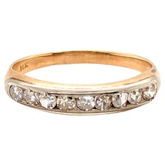 Art Deco Diamond .50ct Wedding Ring Anniversary Band 14K Antique 1920
s-1930
s