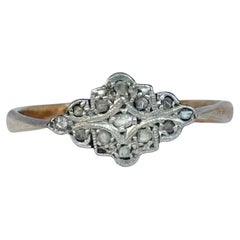 Art Deco Diamond 9 Carat Gold and Platinum Panel Ring
