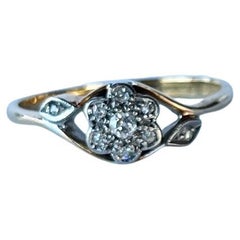 Art Deco Diamond and 18 Carat Daisy Cluster Ring