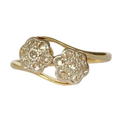Art Deco Diamond and 18 Carat Double Cluster Ring