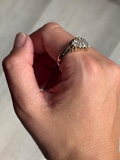 Art Deco Diamond and 18 Carat Gold Cluster Panel Ring
