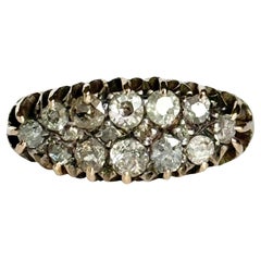 Anello Art Deco con diamante e pannello a cluster in oro 18 carati