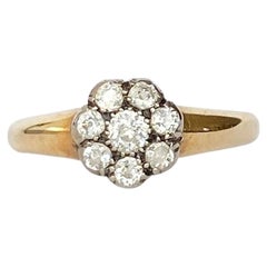 Art Deco Diamond and 18 Carat Gold Cluster Ring