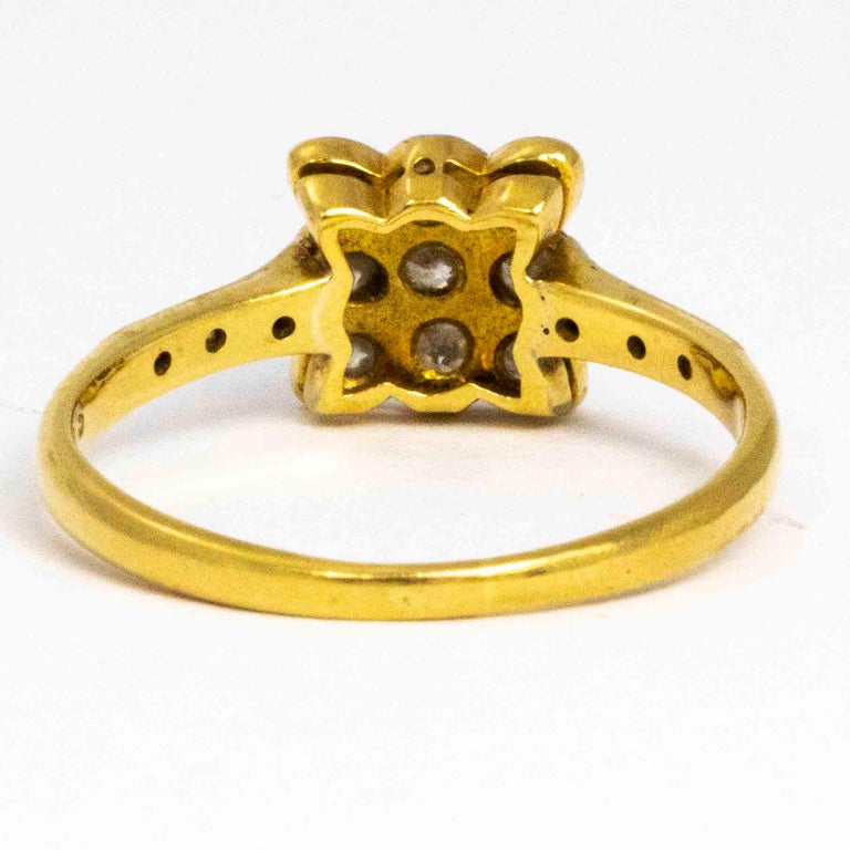 Art Deco Diamond and 18 Carat Gold Panel Ring For Sale at 1stDibs