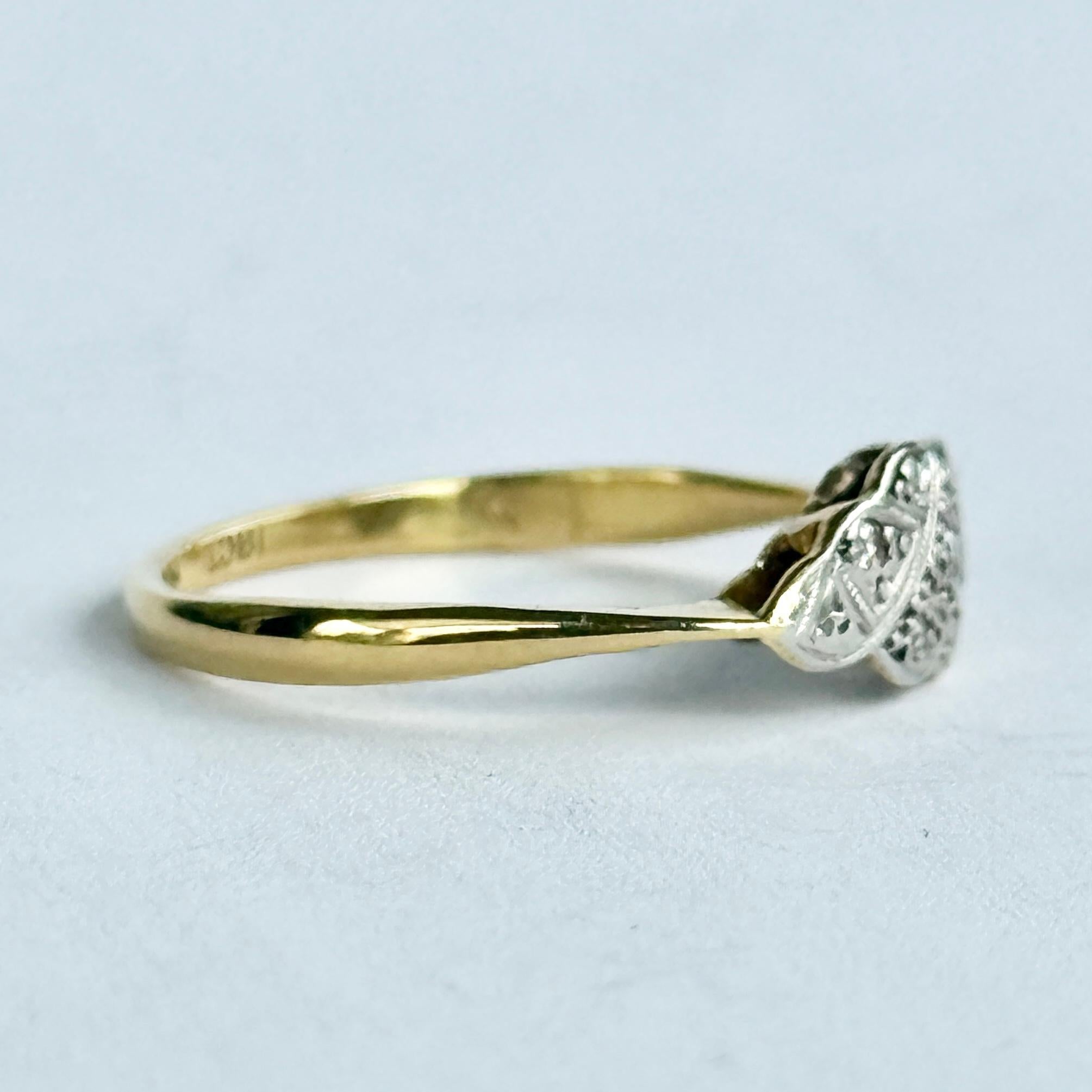Art Deco Diamond and 18 Carat Gold Panel Ring In Good Condition For Sale In Chipping Campden, GB