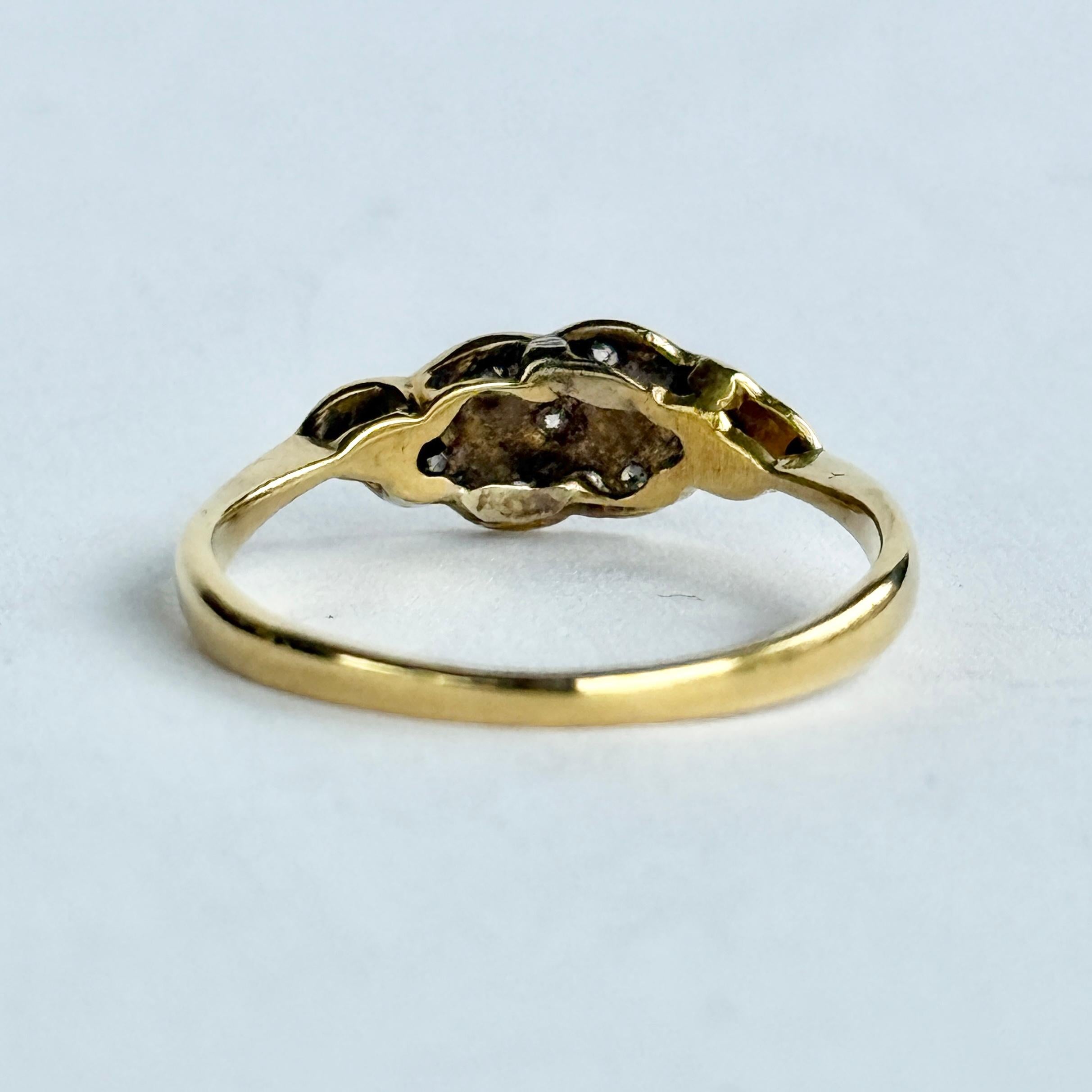 Art Deco Diamond and 18 Carat Gold Panel Ring For Sale 1