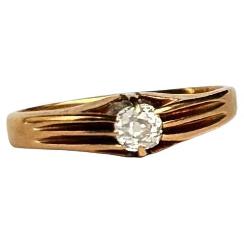 Art Deco Diamond and 18 Carat Gold Solitaire Band