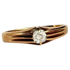 Art Deco Diamond and 18 Carat Gold Solitaire Band