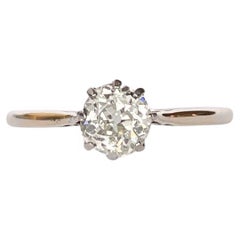 Art Deco Diamond and 18 Carat Gold Solitaire Ring