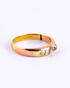 Art Deco Diamond and 18 Carat Gold Three-Stone Band