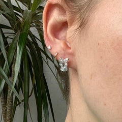 Art Deco Diamond and 18 Carat Gold White Gold Stud Earrings