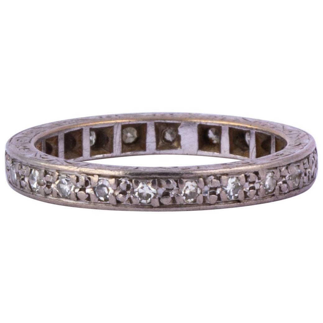 Art Deco Diamond and 18 Carat White Gold Eternity Band