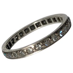 Antique Art Deco Diamond and 18 Carat White Gold Eternity Band