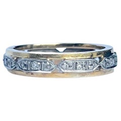 Art Deco Diamond and 18 Carat Yellow and White Gold Eternity Ring