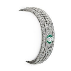 Art Deco Diamond and Emerald Bracelet