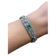 Art Deco, Diamond and Emerald Bracelet