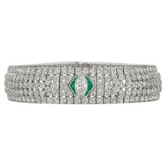 Art Deco Diamond and Emerald Bracelet