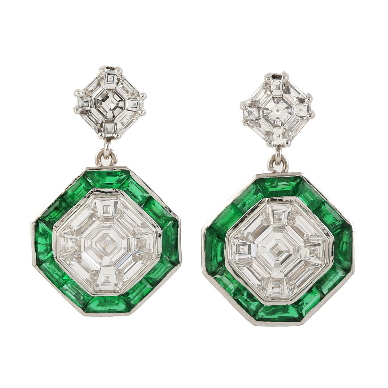 emerald earring. deco earrings