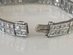 Bracelet Art déco à maillons en diamants et émeraudes