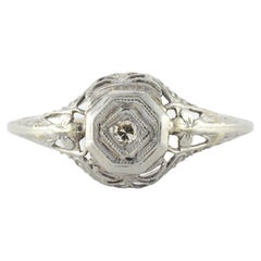 Art Deco Diamond and Filigree Engagement Ring