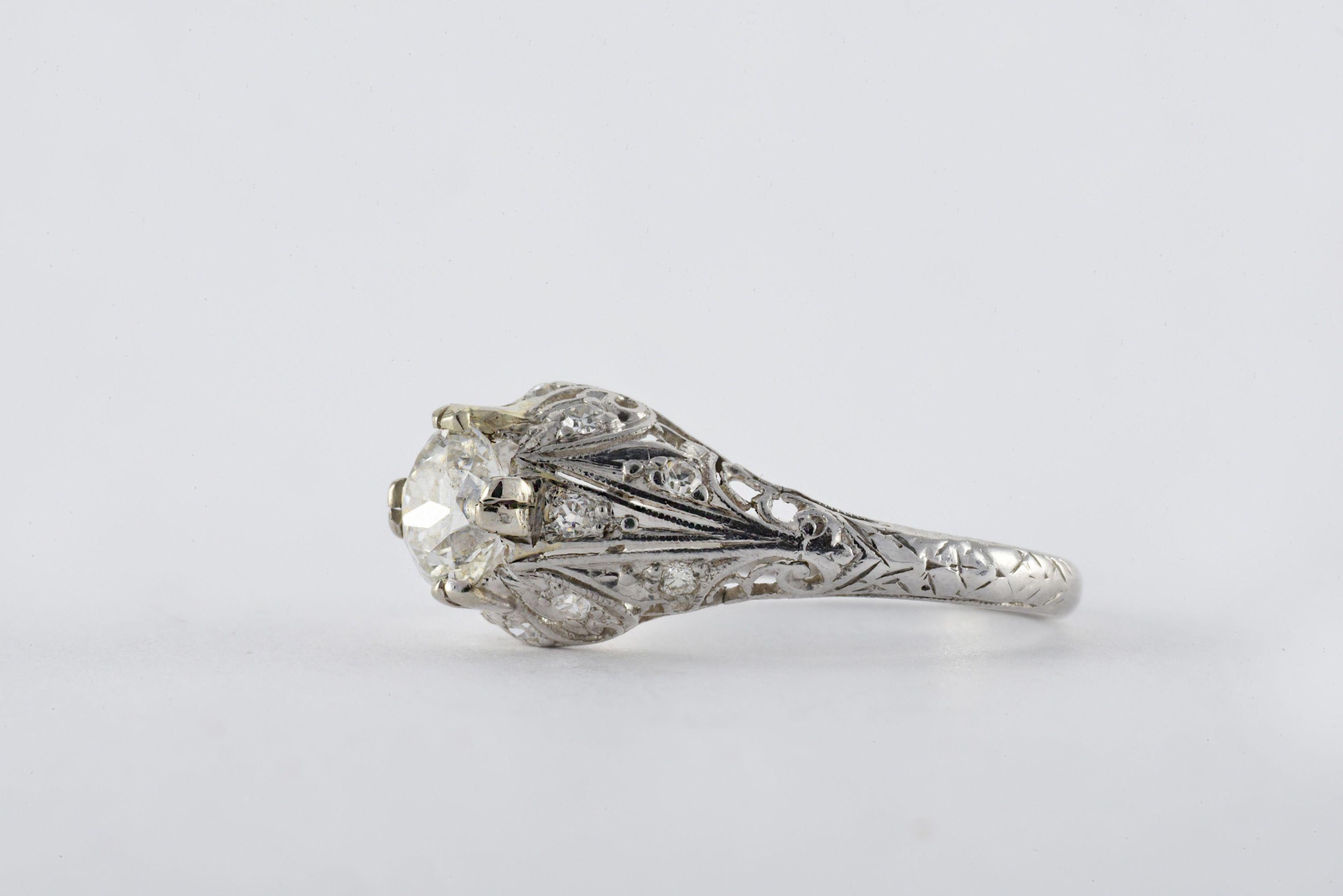 art deco filigree rings