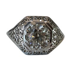 Art Deco Diamond and Filigree Ring
