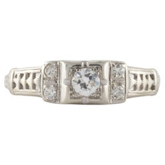 Bague Art déco en filigrane avec diamants