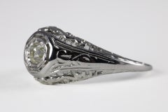 Art Deco Diamant und filigraner Solitärring