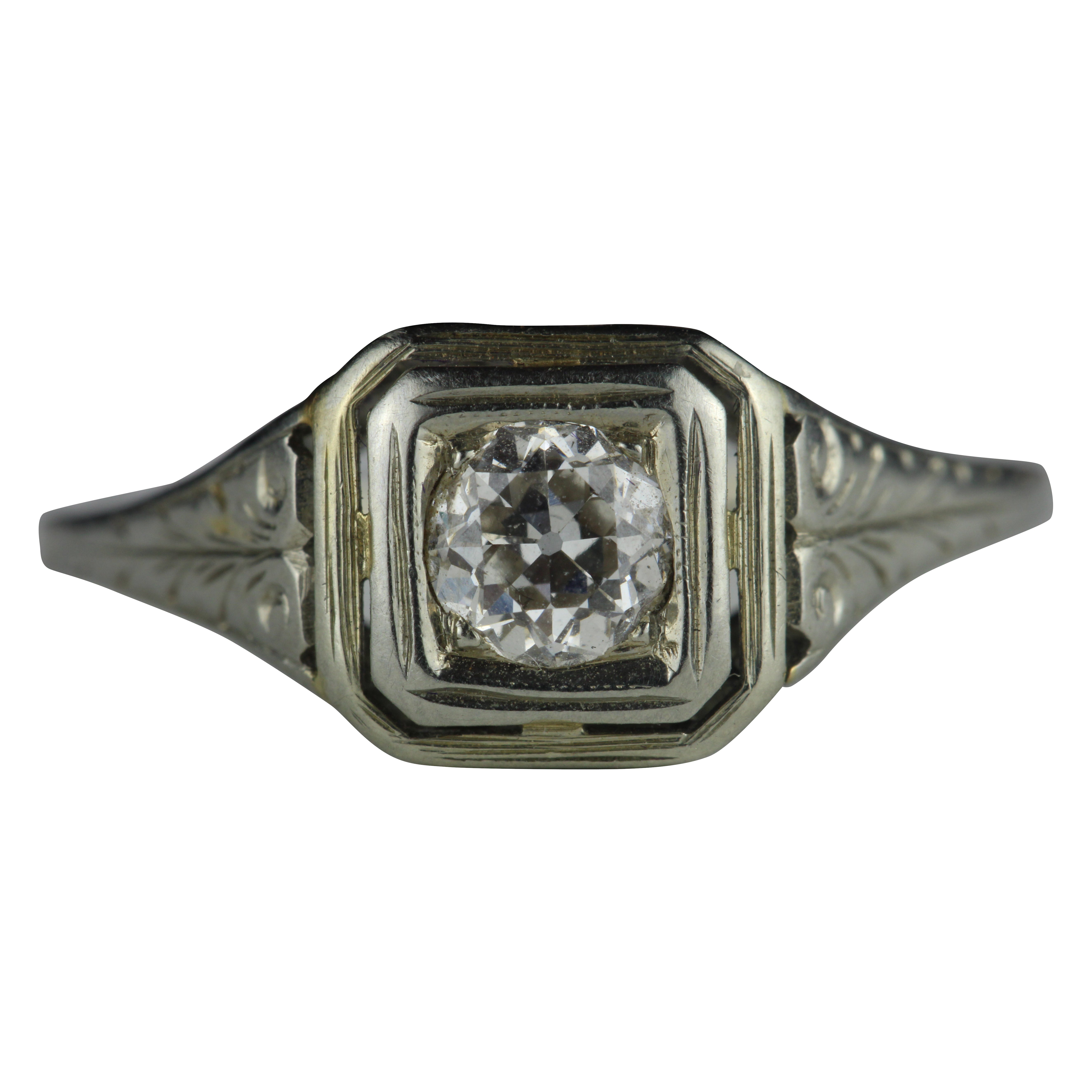 Art Deco Diamond Solitaire Ring