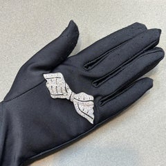 Art Deco Diamond and Onyx Bow Brooch