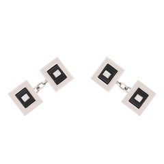 Art Deco Diamond and Onyx Cufflinks, circa 1920s Art Deco Diamond and Onyx Cufflinks, circa 1920s