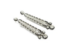 Art Deco Diamond and Onyx Platinum Earrings