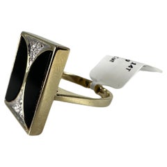 Art Deco diamond and onyx ring 14KT yellow gold